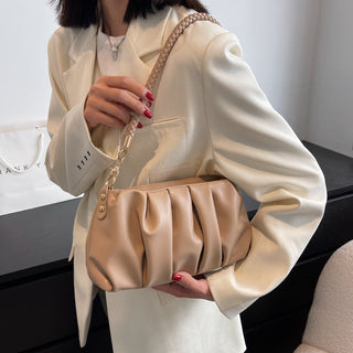 Minimalist Small Soft Genuine Leather Underarm Bag – Chic Retro Shoulder Purse for Women