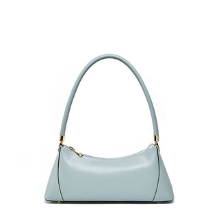 Women's Vintage Leather Shoulder Bag - Elegant Niche Baguette Handbag