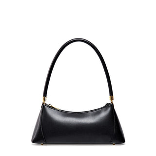 Women's Vintage Leather Shoulder Bag - Elegant Niche Baguette Handbag