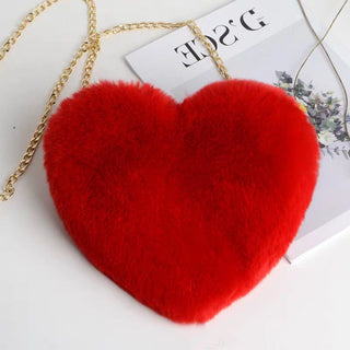 Faux Fur Heart Crossbody Bag |  Valentine’s Day Party Clutch
