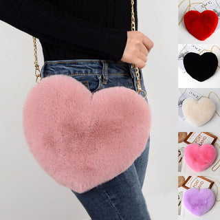 Faux Fur Heart Crossbody Bag |  Valentine’s Day Party Clutch