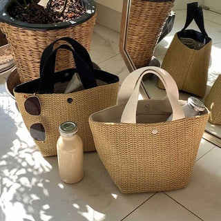 Handcrafted Rattan Summer Tote - Casual Woven  Bag for Women