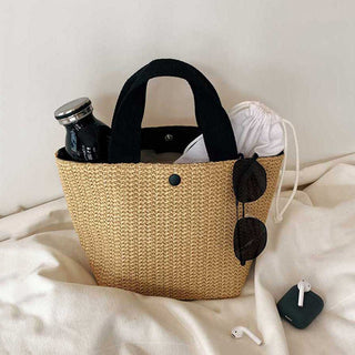 Handcrafted Rattan Summer Tote - Casual Woven  Bag for Women