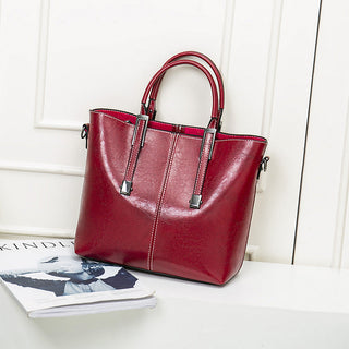 Women's PU Leather Tote Bag - Large Capacity Shoulder Bag with iPad Compartment