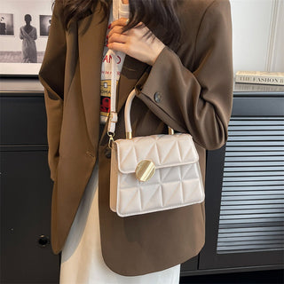 Women’s French Niche Artisanal Rhombus Handbag -  Geometric Small Top-Handle Bag & Shoulder Purse