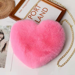 Faux Fur Heart Crossbody Bag |  Valentine’s Day Party Clutch