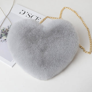 Faux Fur Heart Crossbody Bag |  Valentine’s Day Party Clutch