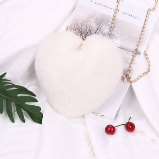 Faux Fur Heart Crossbody Bag |  Valentine’s Day Party Clutch